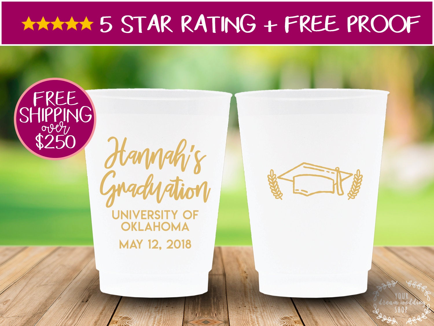 12oz Graduation Cups Custom Graduation Cups Graduation Cups Etsy