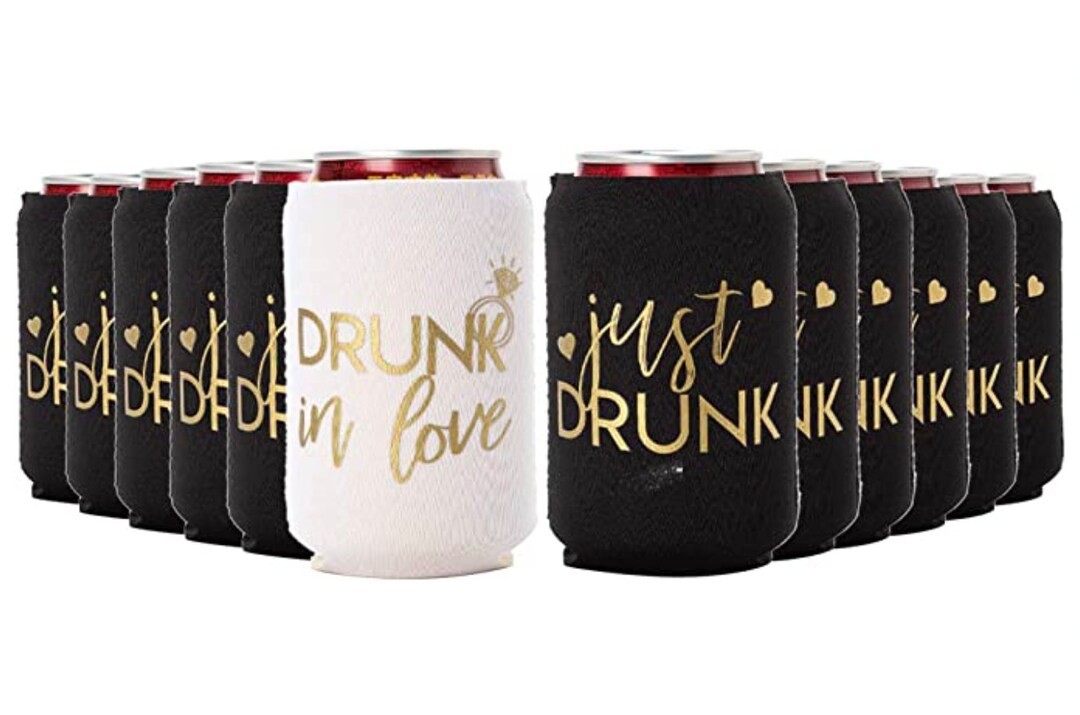 QUICK SHIPPING Drunk in Love and Just Drunk Can Cooler Pack, Set of 12, 11 Just Drunk and 1