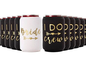 QUICK SHIPPING! I Do Crew and Bride Can Cooler Pack, Set of 12, 11 I do Crew and 1 Bride