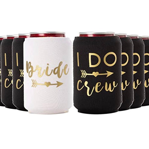 QUICK SHIPPING! I Do Crew and Bride Can Cooler Pack, Set of 12, 11 I do Crew and 1 Bride