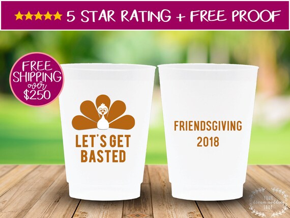 12oz Friendsgiving Frosted Cups, Thankful AF, Custom, Party Favor, Turkey,  Gobble, Thanksgiving, Friends, Thankful, Fall, Family Reunion, - Etsy