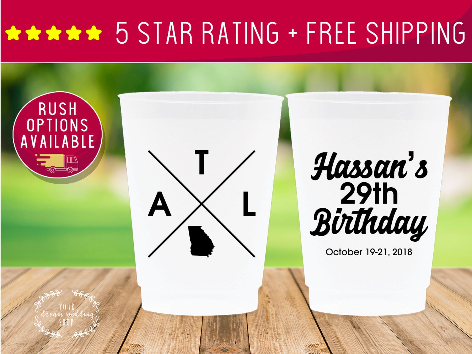 12oz Personalized Cups Custom Birthday Cup Birthday Cups Etsy