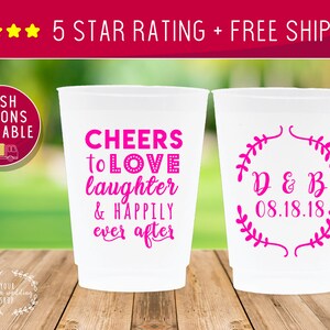 Wedding Favors For Guests In Bulk, Personalized Cups, Custom Plastic Cups Personalized, Custom Frosted Cups, Custom Wedding Cups for Wedding