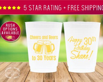 12oz 30th Birthday Cups, Thirty AF, Dirty Thirty, Cheers to 30 Years