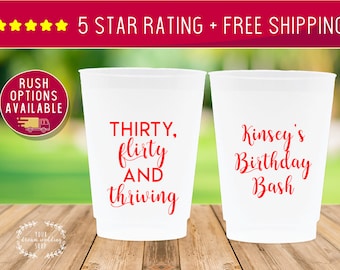 30th Birthday Gift 30th Birthday Party Favors Custom Cups Personalized Cups Personalized Gifts Party Favors Custom Frosted Cups Custom Party