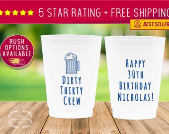 12oz 30th Birthday Cups, Thirty AF, Dirty Thirty, Cheers to 30 Years