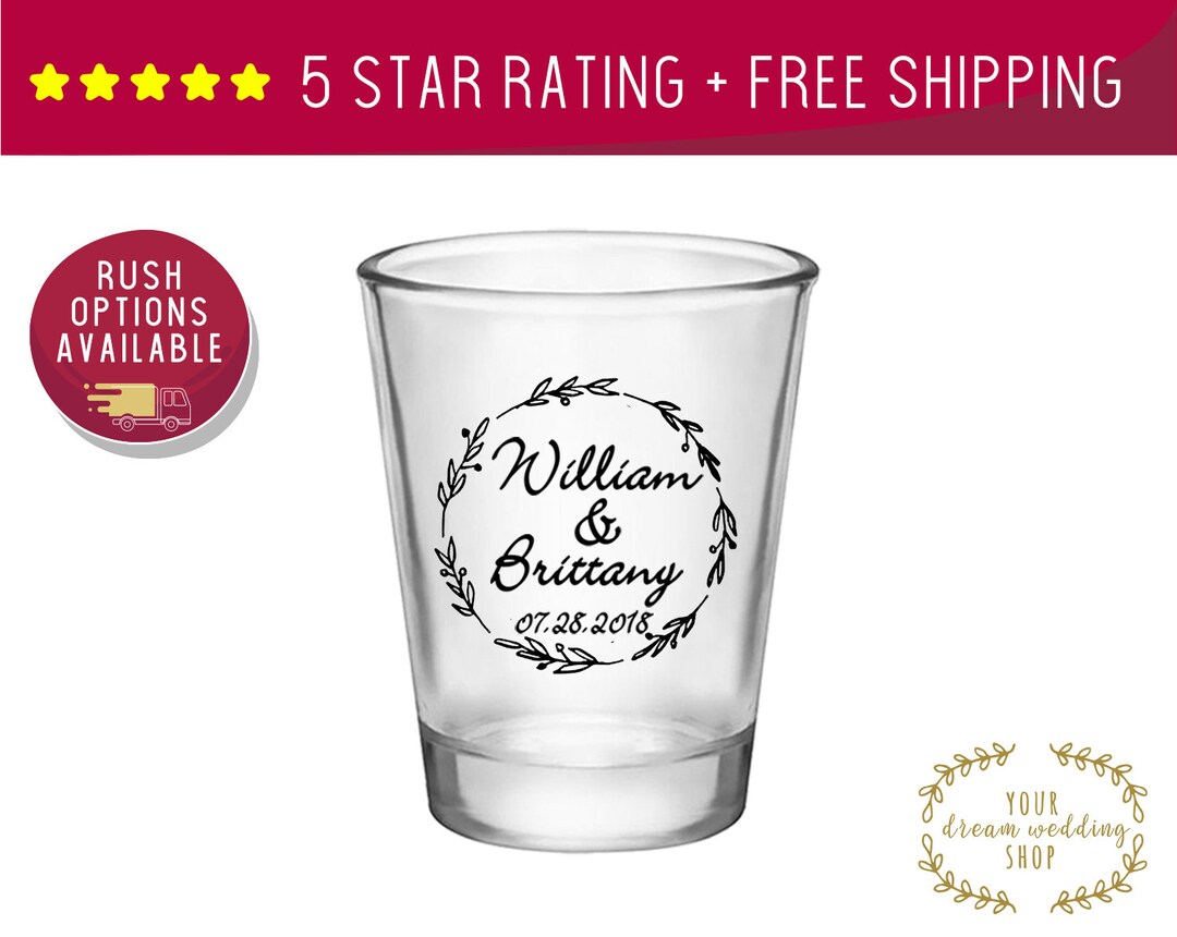 Custom Shot Glasses Shot Glasses Shot Glass Wedding Favors Etsy
