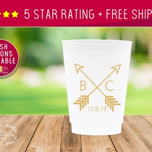 Custom Wedding Cups, Plastic Cups Personalized, Custom Wedding Cups For Wedding, Personalized Wedding Cups, Personalized Custom Frosted Cups