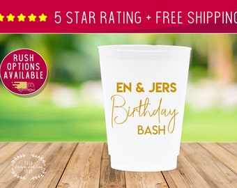 12oz Personalized Cups, Custom Birthday Cup, Birthday Cups, Party Cups, 30th Birthday, Plastic Cups, Stadium Cups, Custom Cups, Frosted Cups