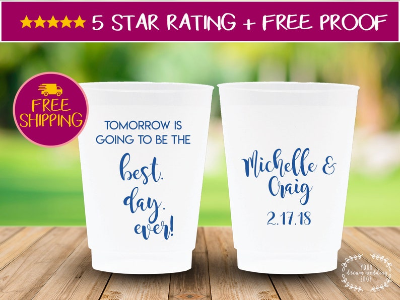 Plastic Cups Custom Wedding Cups Custom Wedding Cups Rehearsal Dinner Cups Custom Cups Stadium Cups 12oz Personalized Cups Party Cups