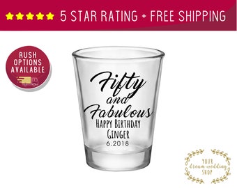 Custom Shot Glasses, Shot Glasses, Shot Glass, Birthday Party, 50th Birthday Favors, Custom Shot Glass, Personalized Shot, birthday favors