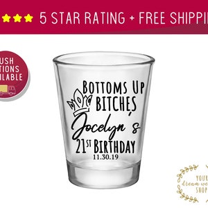 Custom Shot Glasses, Shot Glasses, Shot Glass, Birthday Party, 21st Birthday, Favors, Custom Shot Glass, Personalized Shot, birthday gift
