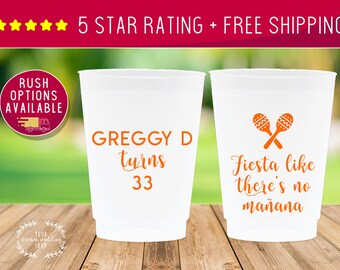 Custom Cups, 12oz cups, Custom Birthday Cup, Birthday Cups, Party Cups, Birthday, Plastic Cups, Stadium Cups, Frosted Cups, Fiesta Birthday