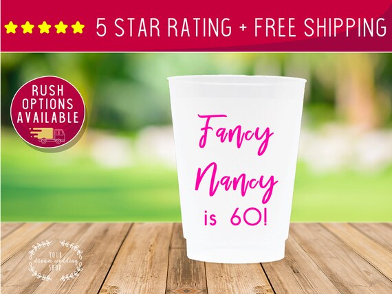 Custom Cups, 12oz Cups, Custom Birthday Cup, Birthday Cups, Party Cups,  60th Birthday, Plastic Cups, Stadium Cups, Custom Cups, Frosted Cups - Etsy