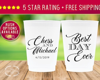 Custom Frosted Cups, Plastic Cups Personalized, Custom Wedding Cups For Wedding, Personalized Wedding Cups, Personalized Custom Frosted Cups