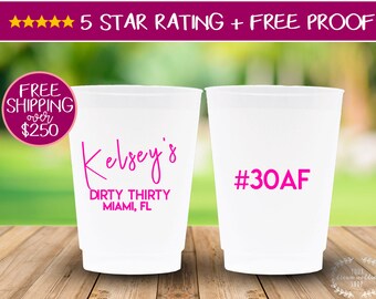 12oz 30th Birthday Cups, Thirty AF, Dirty Thirty, Cheers to 30 Years