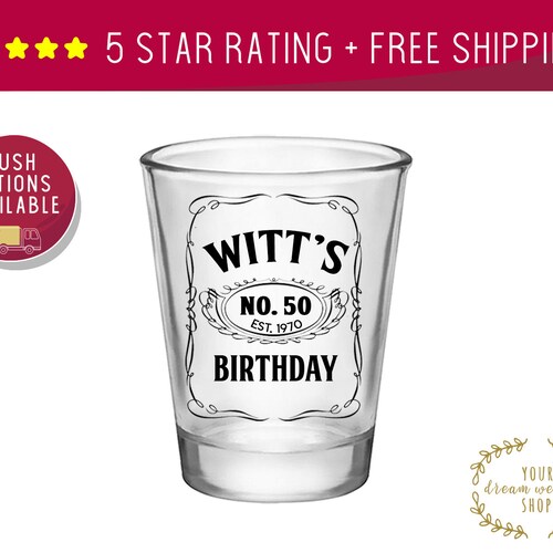 50th Birthday Shot Glasses Personalized Birthday Shot Glass Etsy Israel