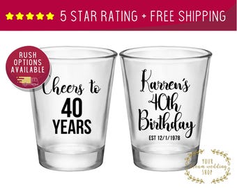 Shot Glasses, Custom Shot Glasses, Personalized Shot Glasses, Party Favors, 40th birthday favors, Custom Shot, 50th birthday party favors