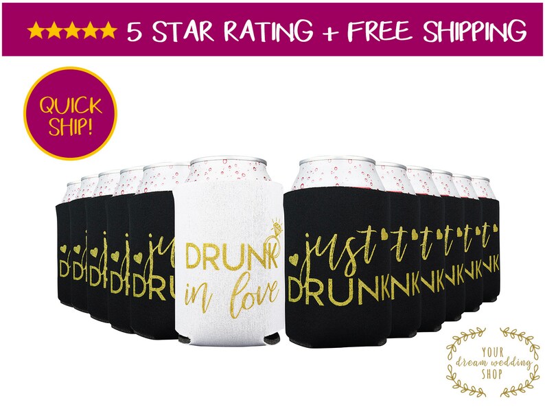 QUICK SHIPPING Drunk in Love and Just Drunk Can Cooler Pack Etsy