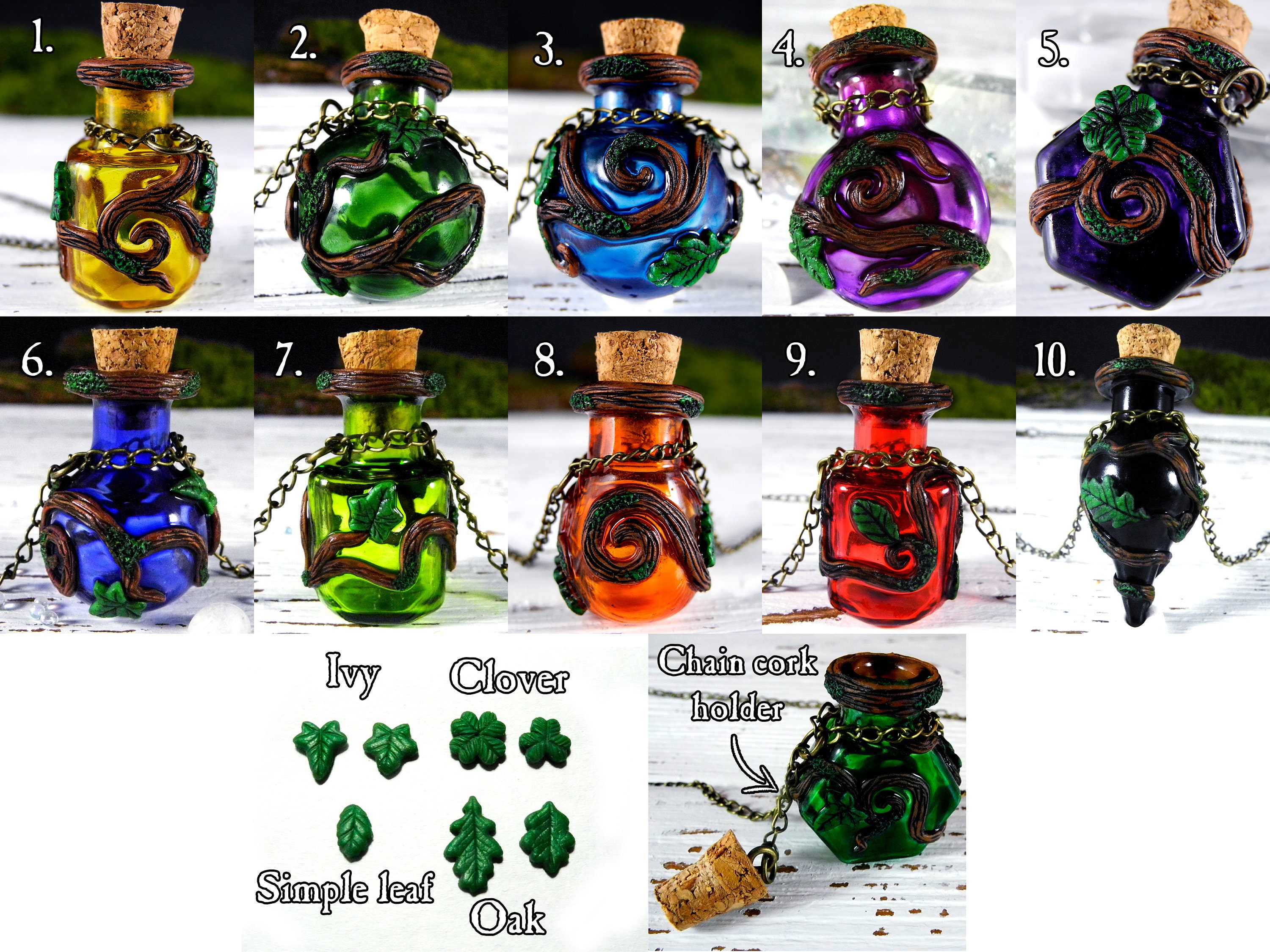 PLIGREAT Halskette Mit Glasfläschchen - 4 Stück Herz-Anhänger Für Erinnerungen