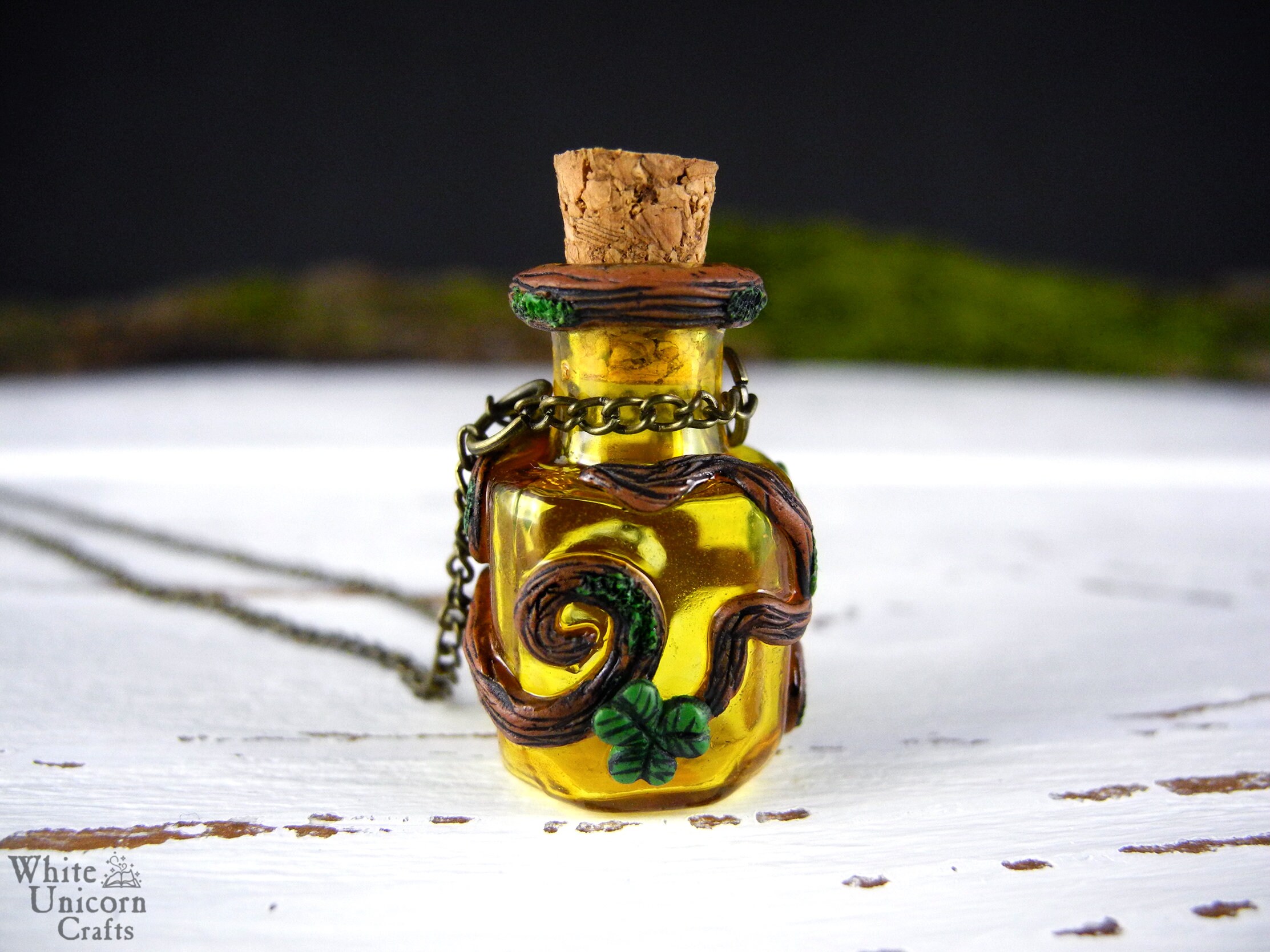 Magic potion vial necklace Glass bottle pendant Whimsical Etsy
