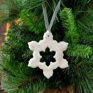 Handmade Ceramic Snowflake Christmas Tree Decoration, Christmas Decor, Christmas Gift