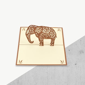 Cadeau fait main célébration fabriqués à la main éléphant Pop Up carte
