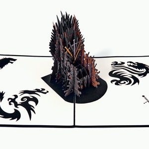 Carte pop-up Game of Throne cadeau fait main 3D