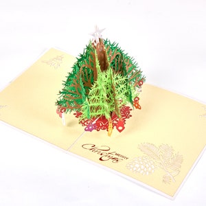 Celebrazione 3D Famiglia Amico Fatto a mano Regalo Albero di Natale Pop up Card