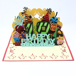 手作り18歳の誕生日ポップアップカード：3Dのお祝い