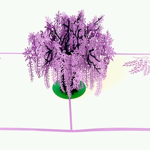 3D handgemaakte bloemen cadeau wisteria hysterie pop-up kaart