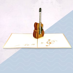 Handgemaakte 3D handgemaakte cadeau pictogrammen gitaar pop-up kaart