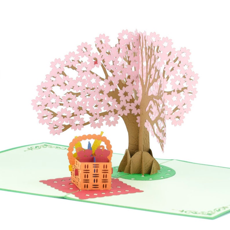 Handmade Gift Celebration Handcrafted Picnic Tree Pop Up Card