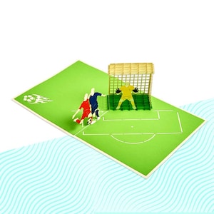 Handgemaakte 3D handgemaakte gift iconen voetbal pop-up kaart