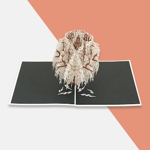 3D Handmade Floral Gift Willow Tree Pop Up Card (White)