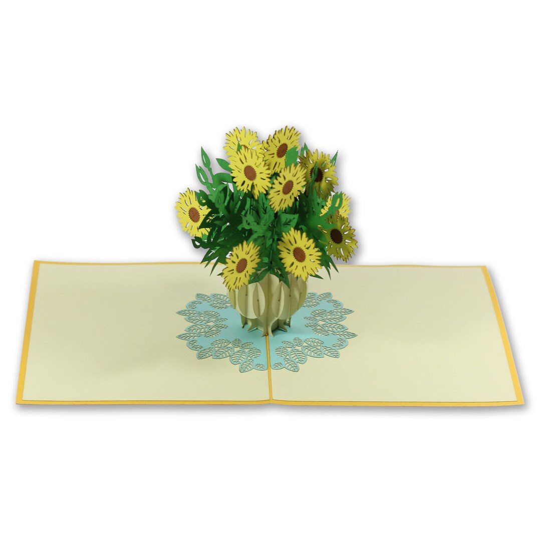 3D Handmade Floral Gift Sunflower Pop up Card - Etsy