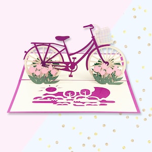 3D handgefertigten Geschenkschachtel Symbole Fahrrad (2) Pop-Up-Karte