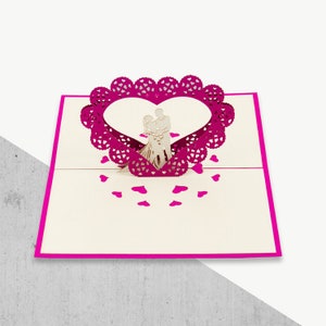 Handmade Gift Celebration Handcrafted Wedding Heart Arch Pop Up Card