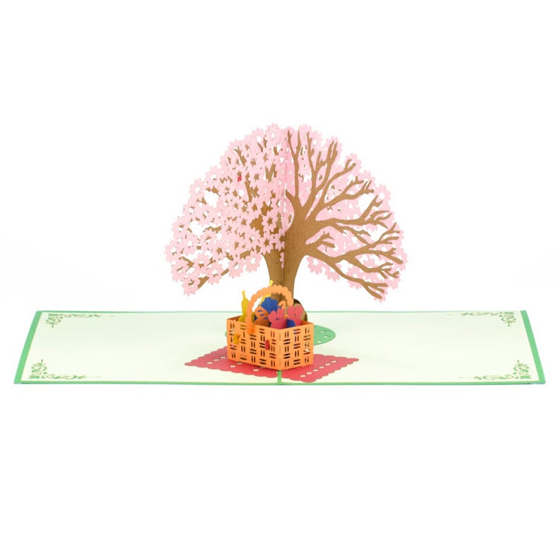 Handmade Gift Celebration Handcrafted Picnic Tree Pop Up Card