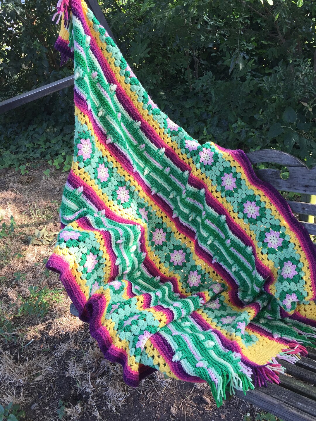 Floral Inspired Crochet Afghan Etsy