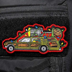 Holiday Car Disc Golf Patch - Christmas Vacation inspired Velcro Patch - Disc Golf Gift