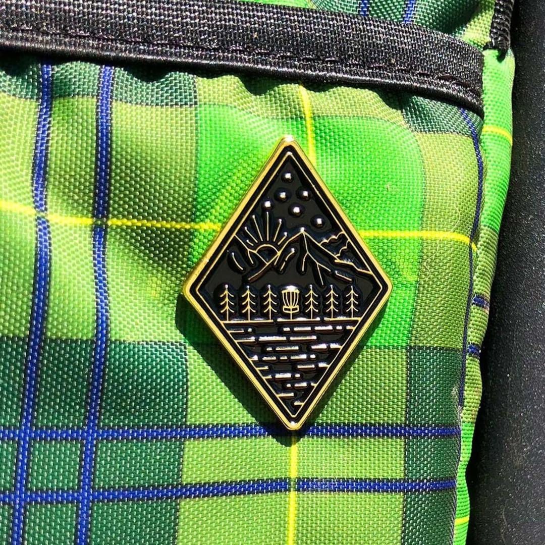 Gold and Black Mountain Disc Golf Pin® Etsy
