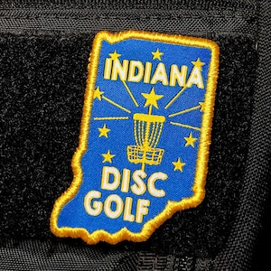 Indiana State Disc Golf Patch - Disc Golf Gift