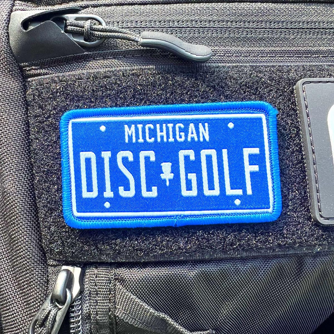 Michigan Vintage License Plate Disc Golf Patch - Disc Golf Gift - Etsy