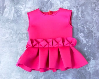 Mint Turquoise Neoprene Peplum Top: Ruffle Girls Outfit - Etsy
