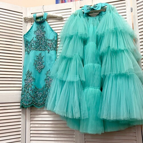 Hot Pink Glitter Pageant Fun Fashion Outfit With Train and Etsy