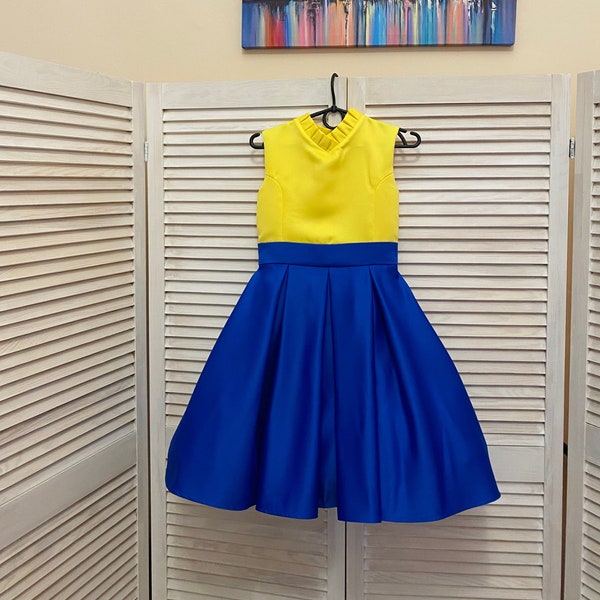 Royal Blue and Yellow Girl Dresses Etsy