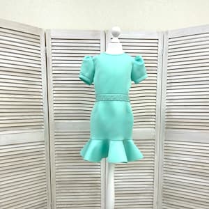 mint green scuba dress Goddiva Fan Pleated Bardot Scuba Crepe Maxi Dress