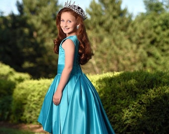 Turquoise Blue Pageant High Low Dress With Train /fun Fashion - Etsy Canada Turquoise Blue Pageant High Low Dress With Train /fun Fashion - Etsy Canada