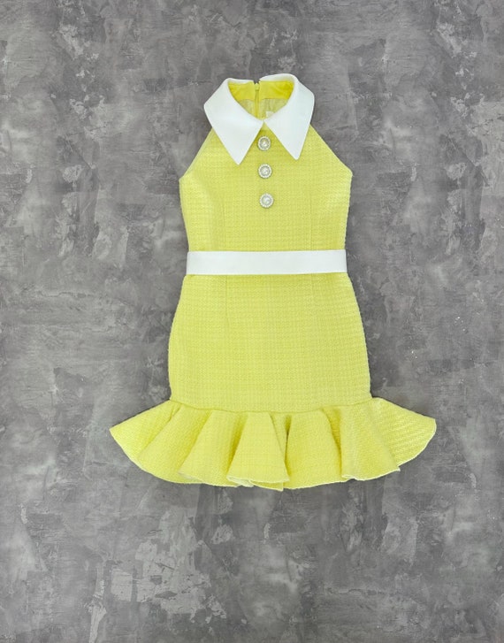designer dress yellow One Size Designer Yellow Maxi Scarf Dress main image 1